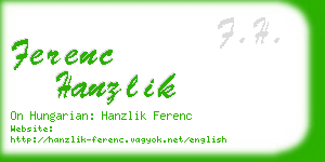 ferenc hanzlik business card